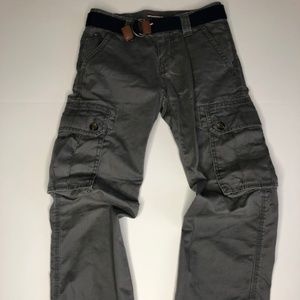 Tommy Hilfiger Boys Gray Back Country Belted Cargo